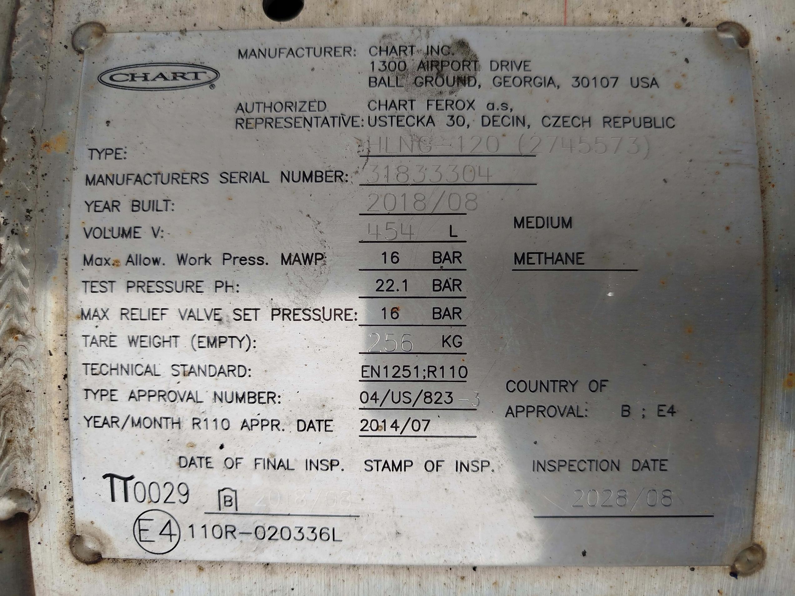 ZBIORNIK ZBIORNIKI GAZOWE LNG KOMPLETNE Z PRZEWODAMI SCANIA NTG - obrazek 8