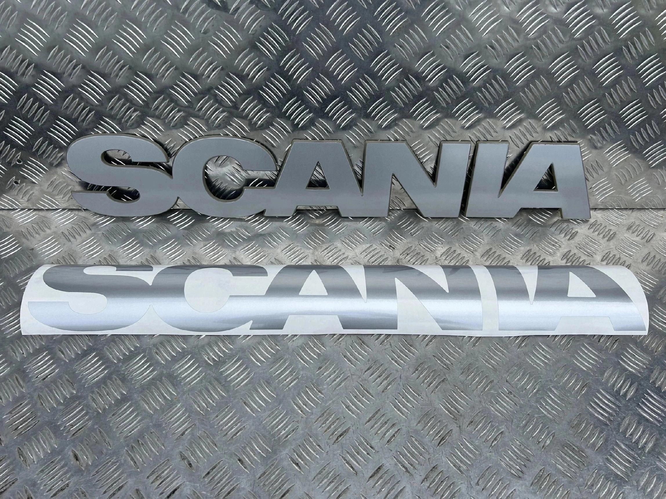 NAKLEJKA CHROMOWANA NOWA NA NAPIS SCANIA R