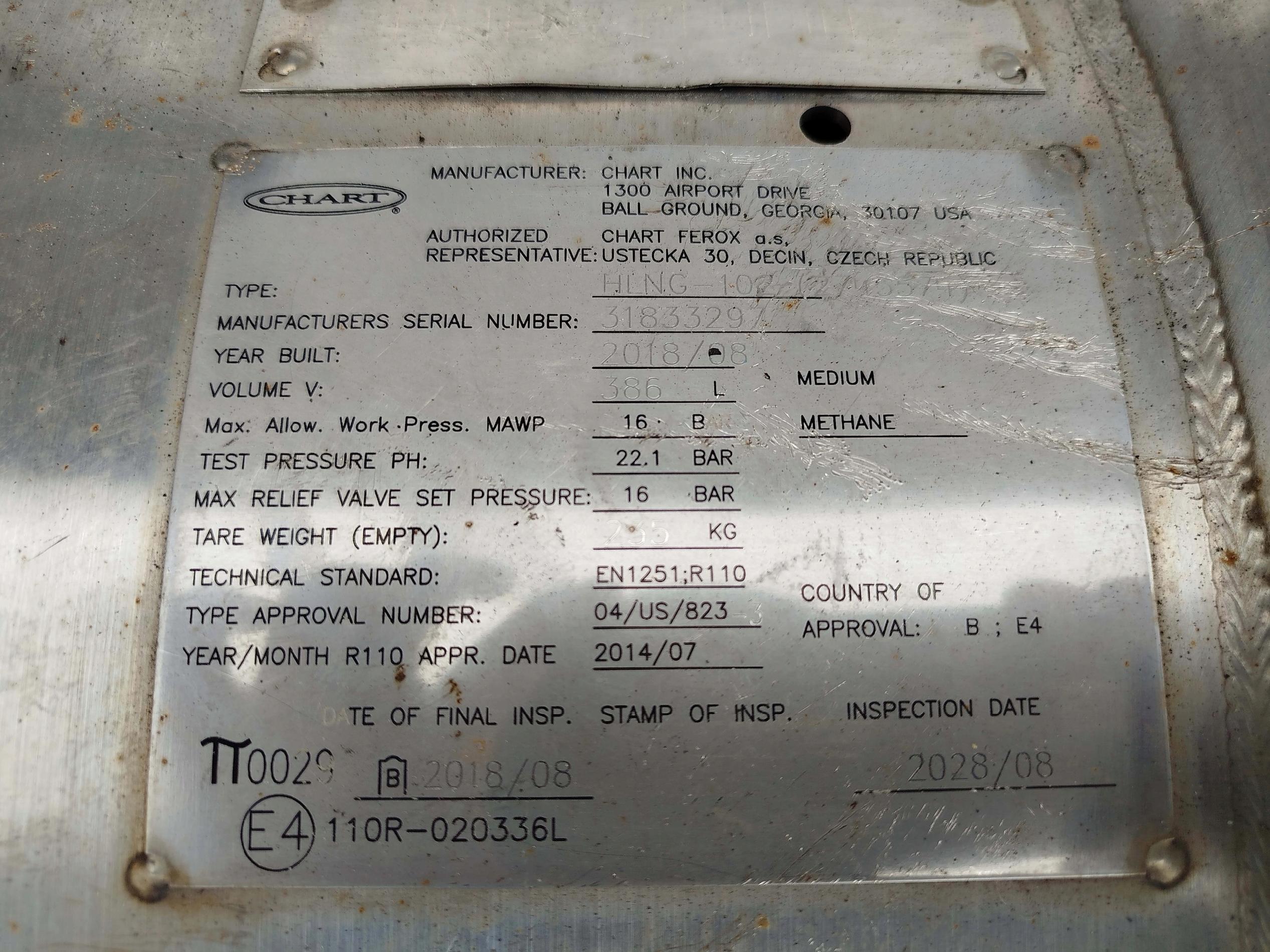 ZBIORNIK ZBIORNIKI GAZOWE LNG KOMPLETNE Z PRZEWODAMI SCANIA NTG - obrazek 7