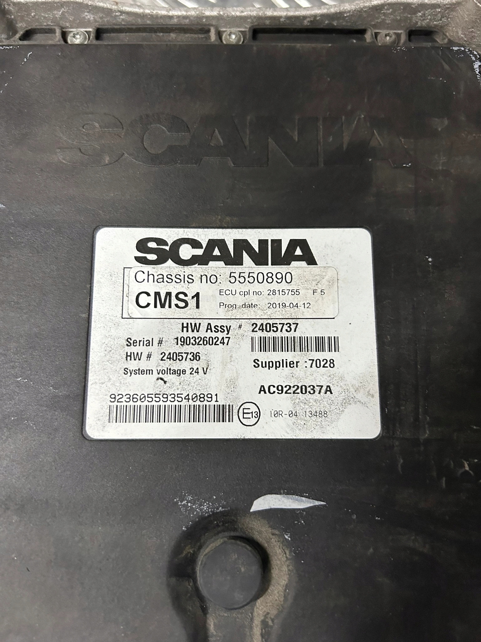 KOMPUTER STEROWNIK ZAWIESZENIA PODWOZIA ECU CMS1 SCANIA NTG - obrazek 2